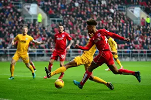 Bristol City V Preston North End Prints: Bristol City's Bobby Reid Sends a Cross Against Preston North End in Sky Bet Championship Match at Ashton Gate