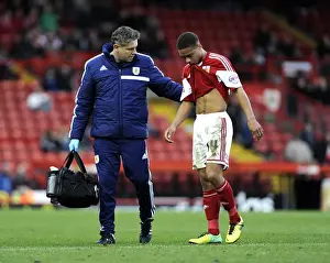 Bristol City V Walsall Prints: Bristol City's Bobby Reid Substituted with Injury vs Walsall (December 2013)