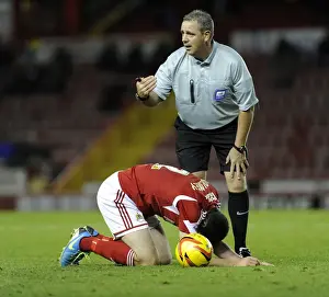 Bristol City V Crawley Town Prints: Bristol City's Brendan Moloney Suffers Injury in Sky Bet League One Clash Against Crawley Town
