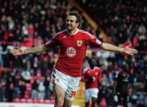 Bristol Citys Brett Pitman Celebrates scoring the opening goal - Photo mandatory by-line