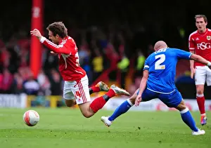 Bristol City V Birmingham City Prints: Bristol City's Brett Pitman Fouled by Birmingham City's Stephen Carr - Championship Match