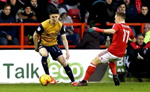 Nottingham Forest V Bristol City Prints: Bristol City's Callum O'Dowda Clashes with Nottingham Forest's Ben Osborn in Championship Showdown