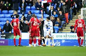 Reading V Bristol City Prints: Bristol City's Captain Louis Carey Red-Carded in Championship Match against Reading (28/01/2012)