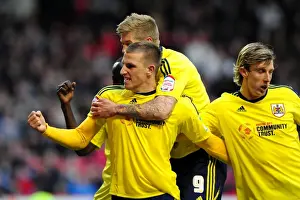 Nottingham Forest V Bristol City Prints: Bristol City's Chris Wood in Euphoric Goal Celebration: Nottingham Forest vs