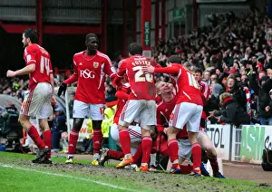 Bristol City V Coventry City Prints: Bristol City's Chris Wood Scores the Winning Goal: Celebration at Ashton Gate Stadium (April 9)