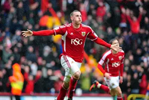 Bristol City V Coventry City Prints: Bristol City's Chris Wood's Hat-Trick Celebration: Bristol City vs Coventry City (April 9)