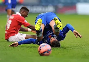 Gillingham V Bristol City Prints: Bristol City's Clash at Priestfield: Doug Loft's Unfortunate Tumble against Gillingham - FA Cup Round One