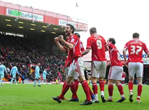 Bristol City V Coventry City Prints: Bristol City's Cole Skuse Celebrates Goal Against Coventry City at Ashton Gate Stadium