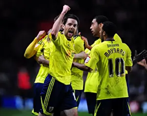 Southampton V Bristol City Prints: Bristol City's Cole Skuse Rejoices in Championship Upset Over Southampton (30/12/2011)