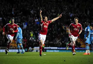 Bristol City V West Ham Prints: Bristol City's Cole Skuse Scores Thriller: A Celebratory Moment at Ashton Gate Stadium Against West Ham