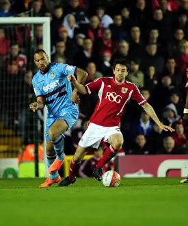 Bristol City V West Ham Prints: Bristol City's Cole Skuse vs