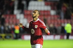 Bristol City v Reading Collection: Bristol City's Danny Haynes Rejoices in Npower Championship Victory over Reading at Ashton Gate