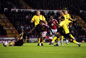 Images Dated 14th September 2010: Bristol City's Danny Rose Claims for Penalty Against Watford in Championship Match, 2010