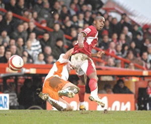 Bristol City V Blackpool Collection: Bristol City's Darren Byfield in Action Against Blackpool