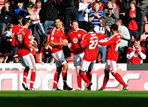 Bristol City's David Clarkson Celebrates Championship Goal Against Scunthorpe United (26/02/2010)