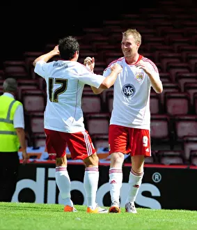 Pre Season Friendly Prints: Bristol City's David Clarkson: Celebrating the Championship-Winning Goal Against Blackpool (2010)