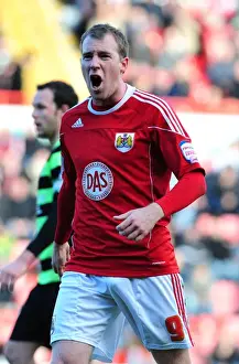 Bristol City V Scunthorpe United Prints: Bristol City's David Clarkson Euphorically Celebrates Goal Against Scunthorpe United in Championship Match (2010)