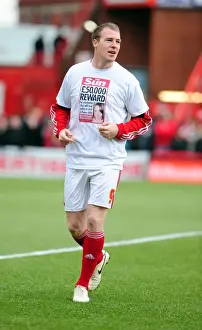 Bristol City V Sheffield Wednesday Prints: Bristol City's David Clarkson Honors Missing Woman Joanna Yeates with Reward T-Shirt during FA Cup Match vs