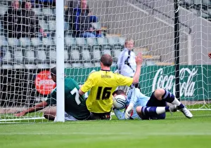Plymouth Argyle V Bristol City Prints: Bristol Citys David Clarkson sees his effort cleared off the line