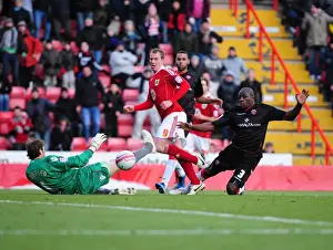 Bristol City V Sheffield Utd Prints: Bristol City's David Clarkson Thwarted by Steve Simonsen