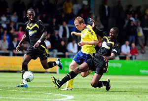 Torquay V Bristol City Prints: Bristol Citys David Clarkson is thwarted by the Torquay defence
