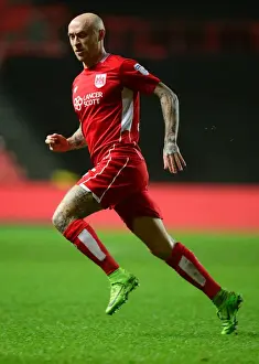 Bristol City V Fulham Prints: Bristol City's David Cotterill in Action Against Fulham at Ashton Gate, 2017