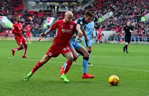 Bristol City V Rotherham United Prints: Bristol City's David Cotterill Drives Forward Against Rotherham United in Sky Bet Championship Match