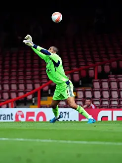 Season 11-12 Prints: Bristol City's David James: Last-Minute Goalline Save vs