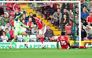 Bristol City V Birmingham City Prints: Bristol City's David James Makes Spectacular Save Against Birmingham City in Championship Match