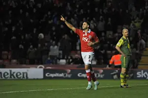 Bristol City V Notts County Prints: Bristol City's Derrick Williams Euphorically Celebrates Goal Against Notts County in Sky Bet League One