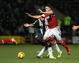 Images Dated 21st December 2013: Bristol City's Derrick Williams Makes a Long Run at Notts County's Meadow Lane