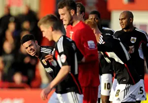 Tamworth V Bristol City Prints: Bristol City's Derrick Williams Orders Defense at Tamworth's Lamb Ground