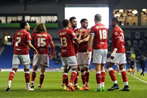Brighton V Bristol City Prints: Bristol City's Derrick Williams Scores and Celebrates Against Brighton in Sky Bet Championship Match