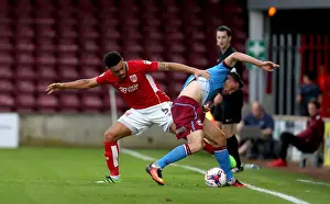 Glanford Park Prints: Bristol City's Derrick Williams Tackles Tom Hopper of Scunthorpe United in EFL Cup Clash