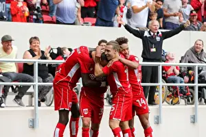 Bristol City V Aston Villa Prints: Bristol City's Dramatic Comeback: Joe Bryan's Thrilling Goal vs. Aston Villa (2-1)