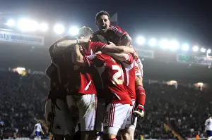 Bristol City V Cardiff City Prints: Bristol City's Emotional Victory: Jon Stead and Jamie McAllister's Thrilling Celebration vs