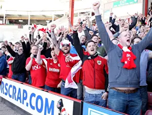 Fan Prints: Bristol City's Euphoric Fans Celebrate Promotion to Sky Bet League One at Ashton Gate (180415)