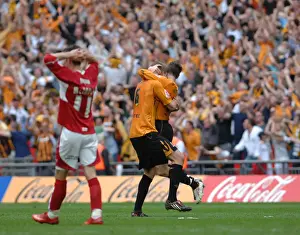 Play Off Final Prints: Bristol City's Euphoric Moment: Michael McIndoe Celebrates Play-Off Final Triumph