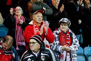 Peterborough V Bristol City Prints: Bristol City's Euphoric Welcome: Thrilled Fans Cheer at Peterborough United's Stadium