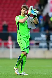 Bristol City's Fabian Giefer Applauding Fans After Game vs. Burton Albion (04/03/2017)