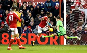 Nottingham Forest V Bristol City Prints: Bristol City's Fabian Giefer Denies Nottingham Forest with Spectacular Save