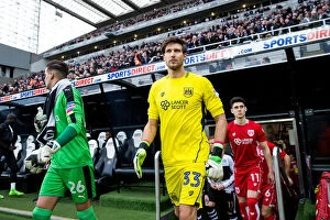 Images Dated 25th February 2017: Bristol City's Fabian Giefer Heads to the Field: Newcastle United vs. Bristol City