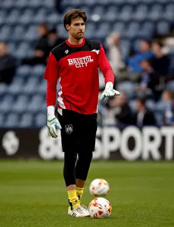 Preston North End V Bristol City Prints: Bristol City's Fabian Giefer Warming Up Ahead of Preston North End Clash (04.04.17)
