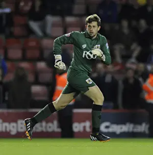 Capital One Prints: Bristol City's Frank Fielding in Action: Bristol City vs Oxford United