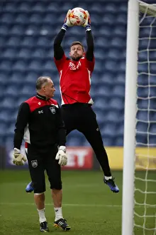 Preston North End V Bristol City Prints: Bristol City's Frank Fielding and Goalkeeping Coach David Coles Warm Up Ahead of Preston North End Clash (04)