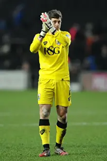 MK Dons V Bristol City Prints: Bristol City's Frank Fielding Saves the Day: MK Dons vs