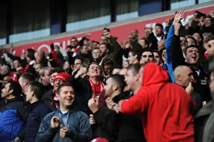 Framed Print : Bristol City's Frank Fielding Saves Penalty: Euphoric Fans at Macron Stadium