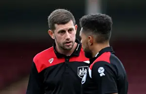 Glanford Park Prints: Bristol City's Frank Fielding and Scott Golbourne in Deep Conversation during Scunthorpe United Clash