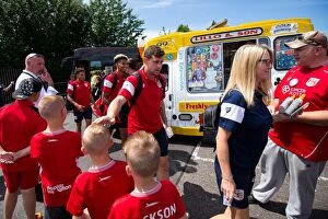 Images Dated 9th July 2017: Bristol City's Frankie Fielding Arrives at The Creek for Pre-season Friendly Against Bristol Manor