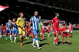 Opening Game Prints: Bristol City's Gary O'Neil Leads Out Team Against Wigan Athletic at Ashton Gate Stadium